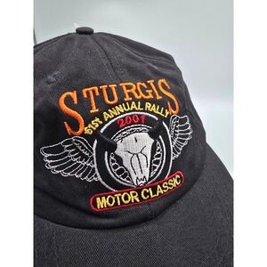 Vintage Sturgis 2001 61st Annual Rally Motor Classic Black Embroidered Hat Cap